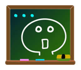 A emoticon with blackboard. sticker #9652206