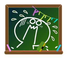 A emoticon with blackboard. sticker #9652208