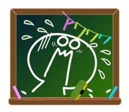 A emoticon with blackboard. sticker #9652208