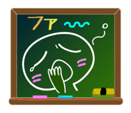 A emoticon with blackboard. sticker #9652225