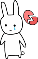 simple white rabbit sticker #9652523