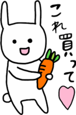 simple white rabbit sticker #9652539