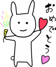 simple white rabbit sticker #9652547