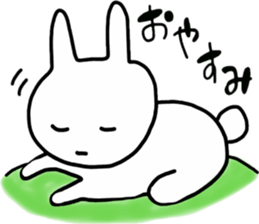 simple white rabbit sticker #9652549