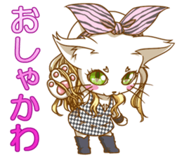 Cute "GAL" cat with abbreviated words. sticker #9656512