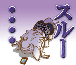 Cute "GAL" cat with abbreviated words. sticker #9656523