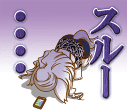 Cute "GAL" cat with abbreviated words. sticker #9656523