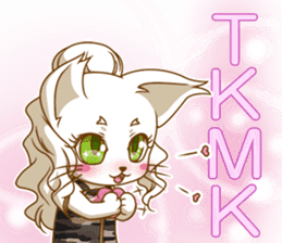 Cute "GAL" cat with abbreviated words. sticker #9656524