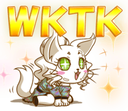 Cute "GAL" cat with abbreviated words. sticker #9656528