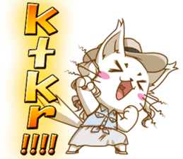 Cute "GAL" cat with abbreviated words. sticker #9656530