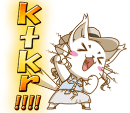 Cute "GAL" cat with abbreviated words. sticker #9656530