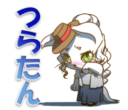 Cute "GAL" cat with abbreviated words. sticker #9656538