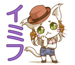 Cute "GAL" cat with abbreviated words. sticker #9656540