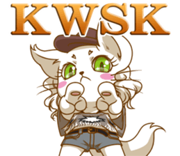 Cute "GAL" cat with abbreviated words. sticker #9656541