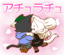 Cute "GAL" cat with abbreviated words. sticker #9656550