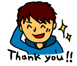 Smiling boy & Hisshi- sticker #9659120