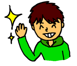 Smiling boy & Hisshi- sticker #9659121