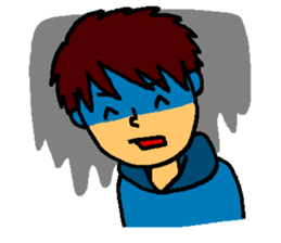 Smiling boy & Hisshi- sticker #9659130