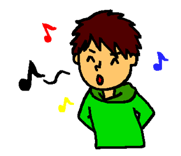 Smiling boy & Hisshi- sticker #9659131