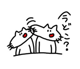 The cat which mouth is bented. sticker #9659283