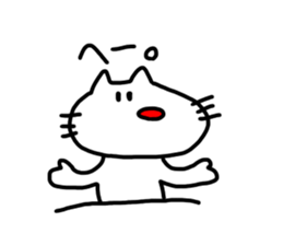 The cat which mouth is bented. sticker #9659309