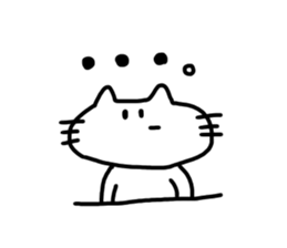 The cat which mouth is bented. sticker #9659311