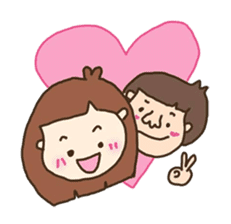 a boy big nose and a chubby girl sticker #9660550