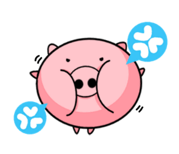 The cute and rounded pig sticker #9663357