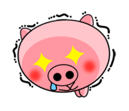 The cute and rounded pig sticker #9663360