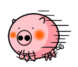 The cute and rounded pig sticker #9663373