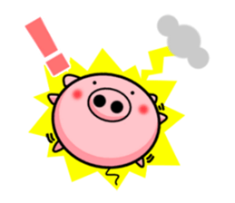 The cute and rounded pig sticker #9663374