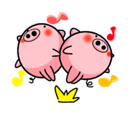 The cute and rounded pig sticker #9663386