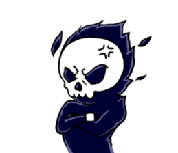 skull here there sticker #9665313