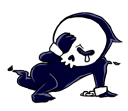 skull here there sticker #9665314