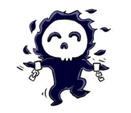 skull here there sticker #9665315