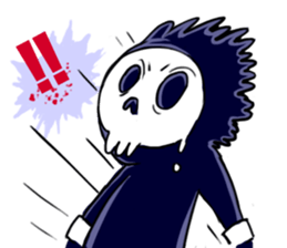 skull here there sticker #9665320