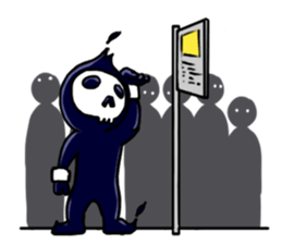 skull here there sticker #9665322