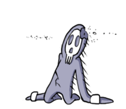 skull here there sticker #9665326