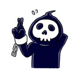 skull here there sticker #9665328