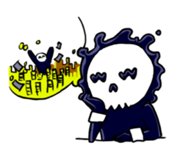 skull here there sticker #9665330