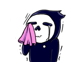 skull here there sticker #9665333