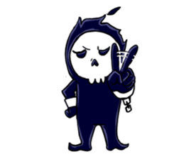 skull here there sticker #9665335