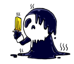 skull here there sticker #9665337