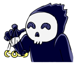 skull here there sticker #9665339