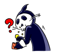 skull here there sticker #9665342