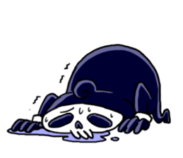 skull here there sticker #9665346