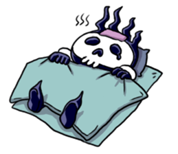 skull here there sticker #9665347