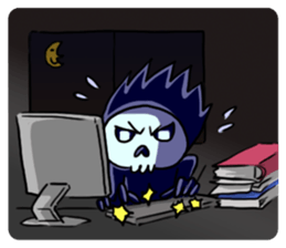 skull here there sticker #9665348