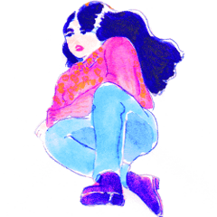 Indonesian/Japanese girls Sticker