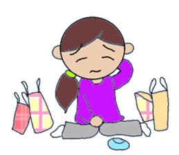 Kansai people Women's three sisters sticker #9668502